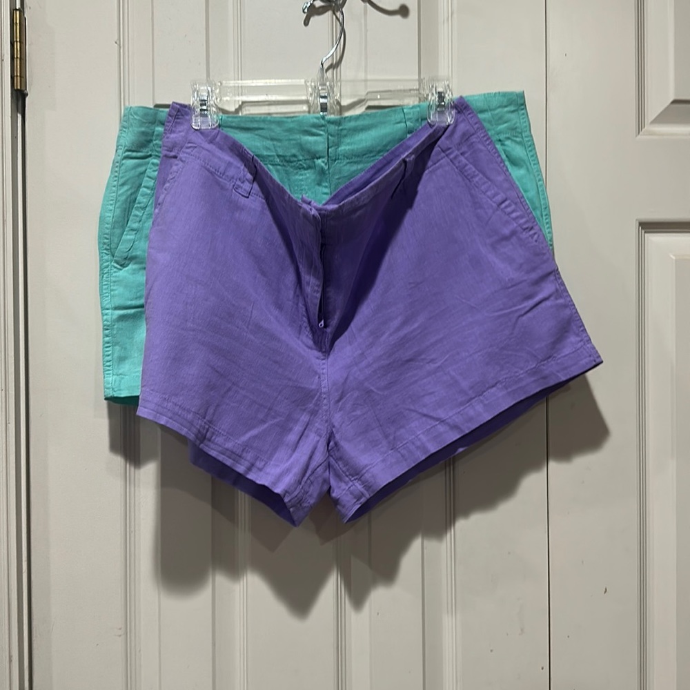 Two pairs of cotton/linen shorts